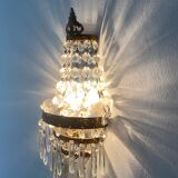 Wall lamp glass, brass, 50s