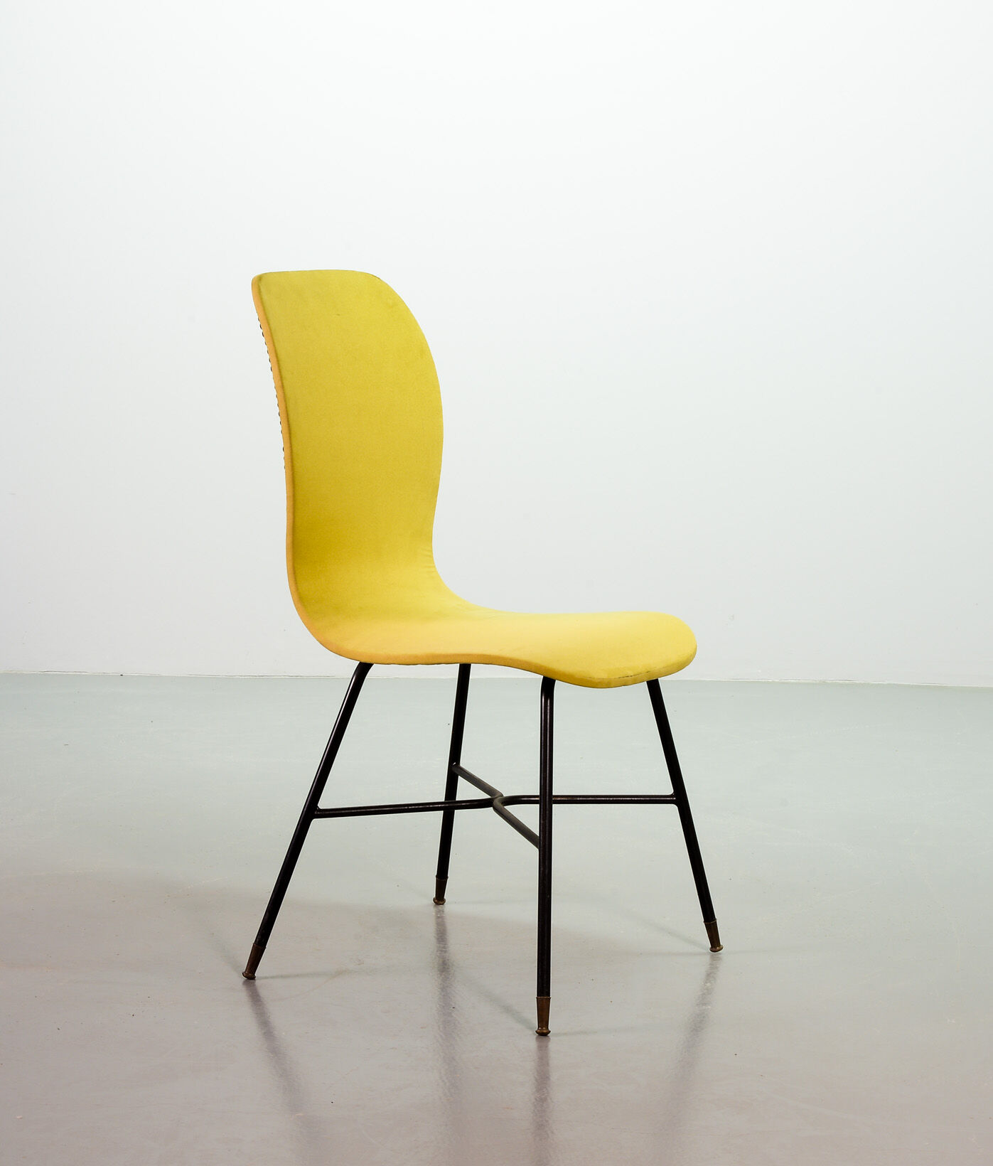 Elegant Italian Midcentury Yellow Side Chair