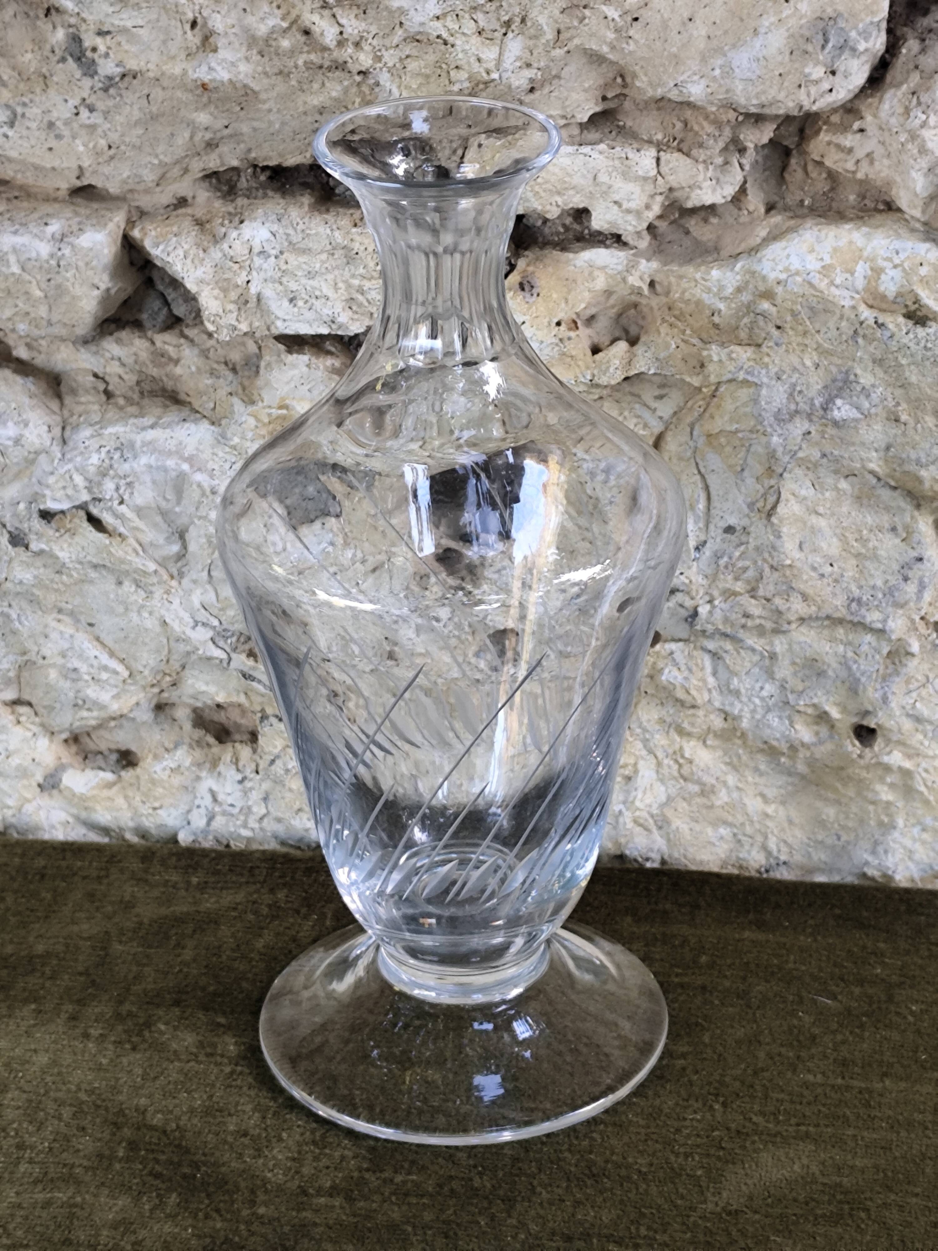 Carafe à eau ou vin en verre vintage