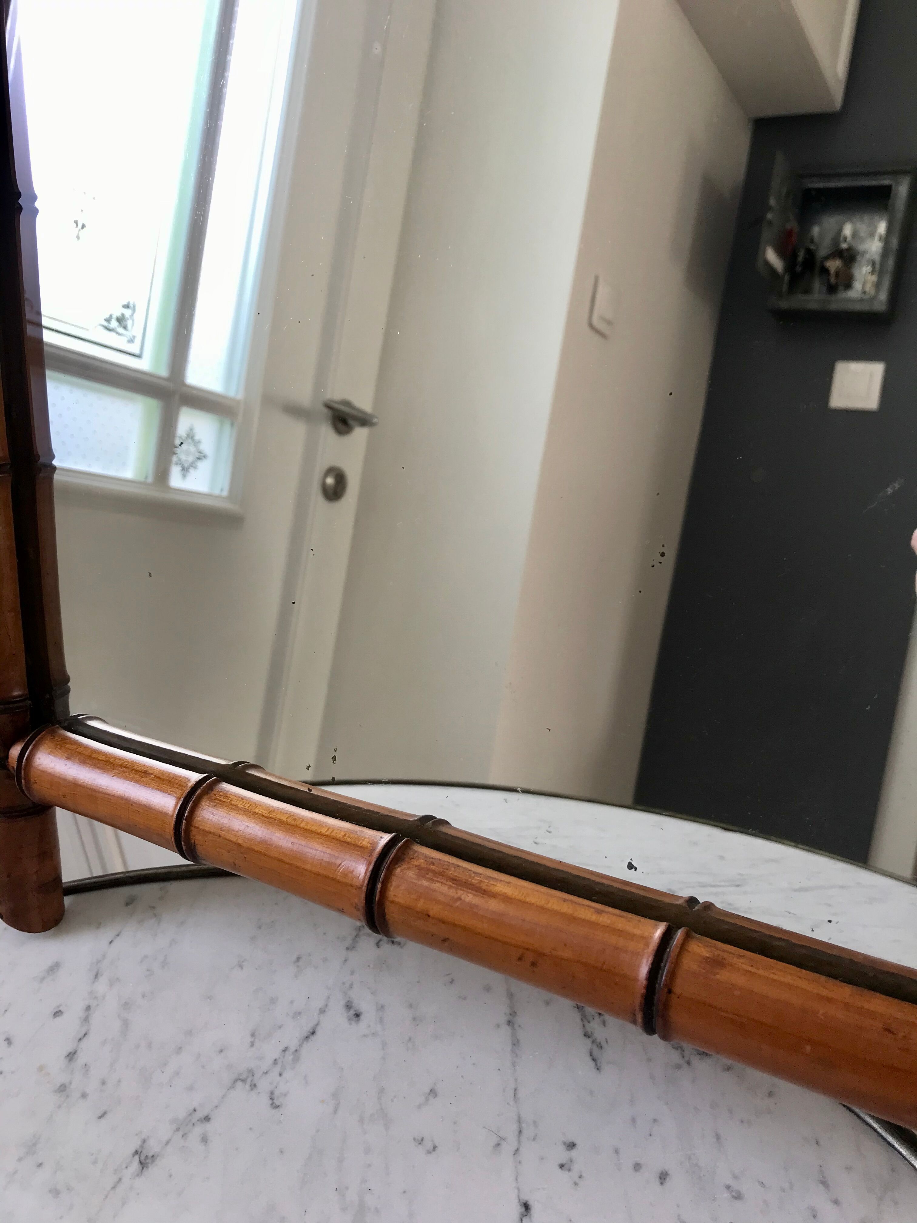 barber mirror style bamboo XXth