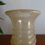 Vase with handle Scavo Seguso Vetri d'Arte iridescent glass Murano 1950