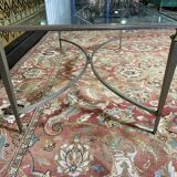Table basse néoclassique laiton et verre