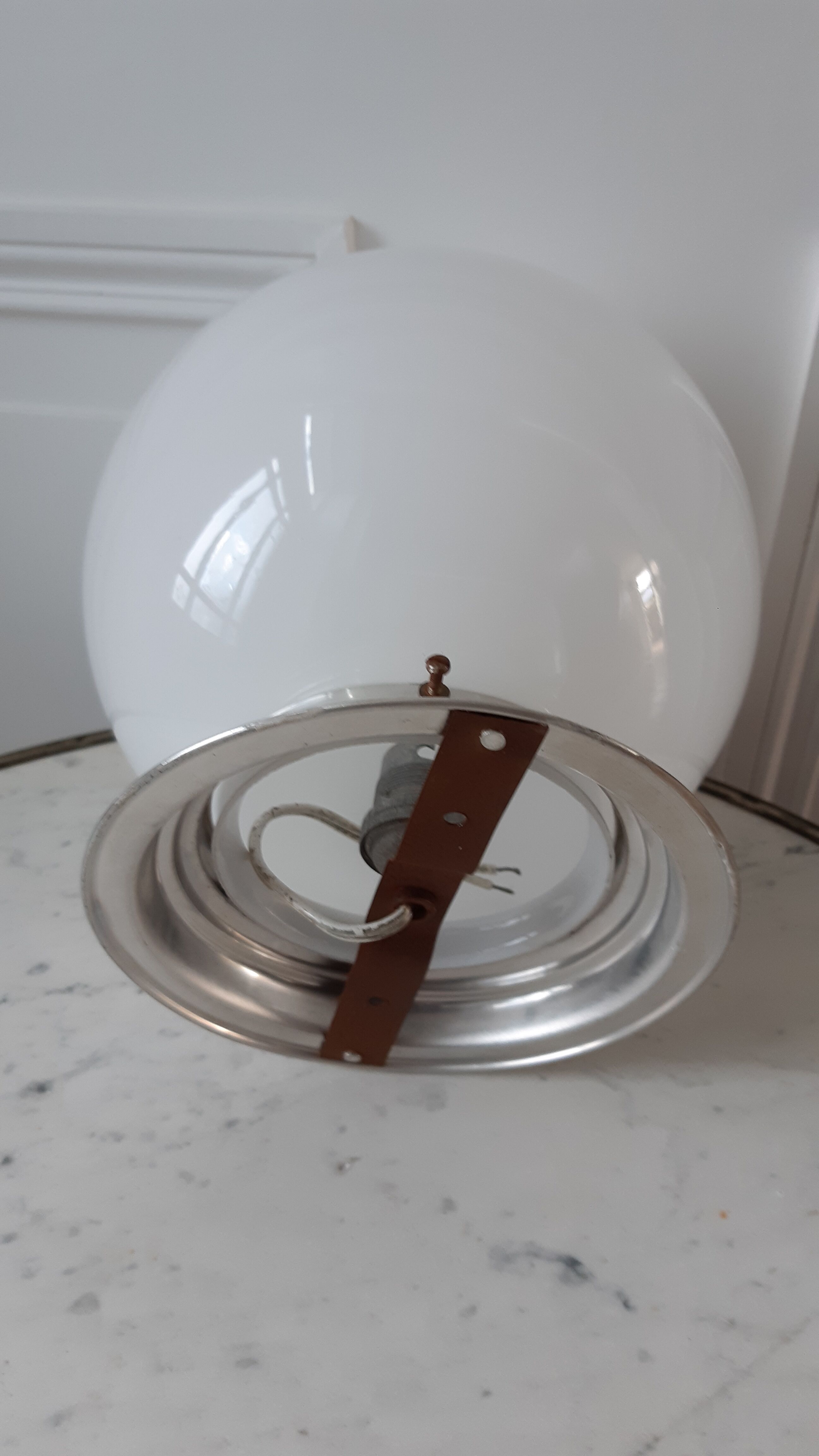 Opline ceiling lamp and aluminum support 50s-60s