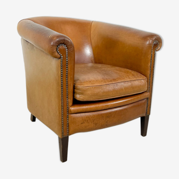 Vintage sheep leather club chair