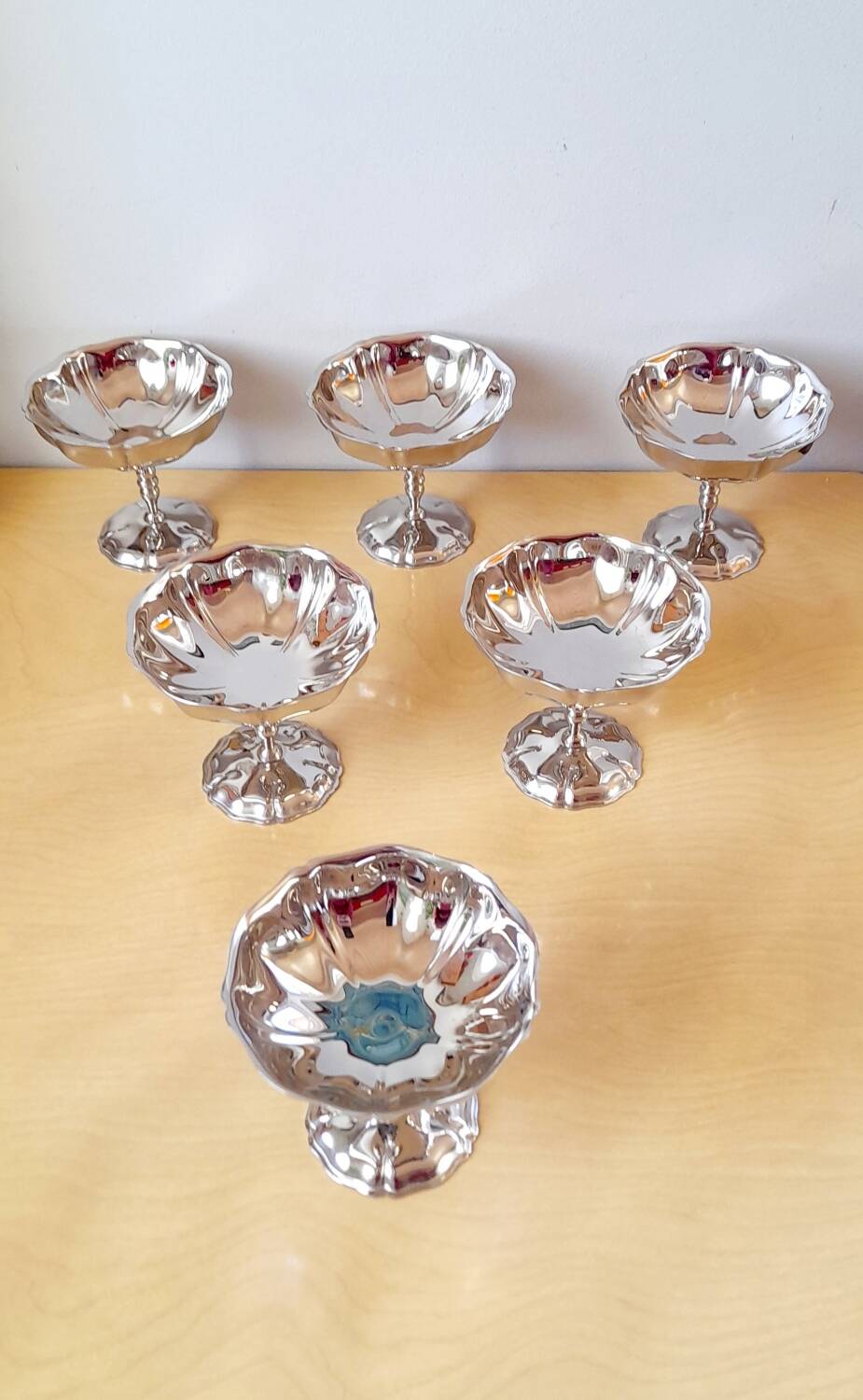 Lot de 6 coupes à glaces/desserts en inox