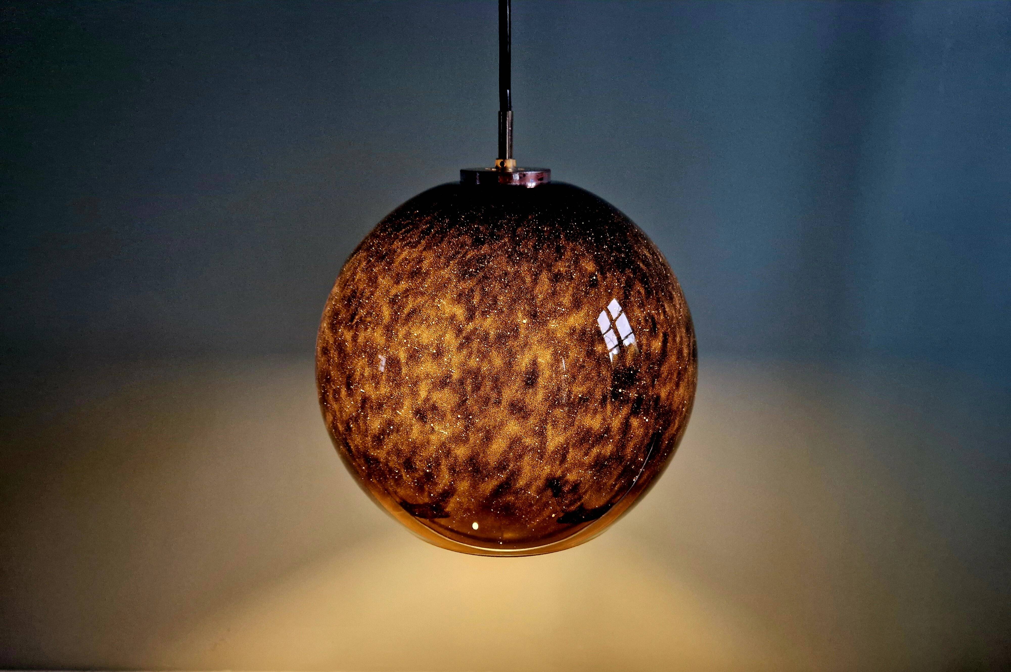Suspension in speckled black opaline, Peill & Putzler, 1970s