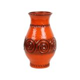 Vintage Orange Vase Jasba West Germany Pottery Retro 322 11-28