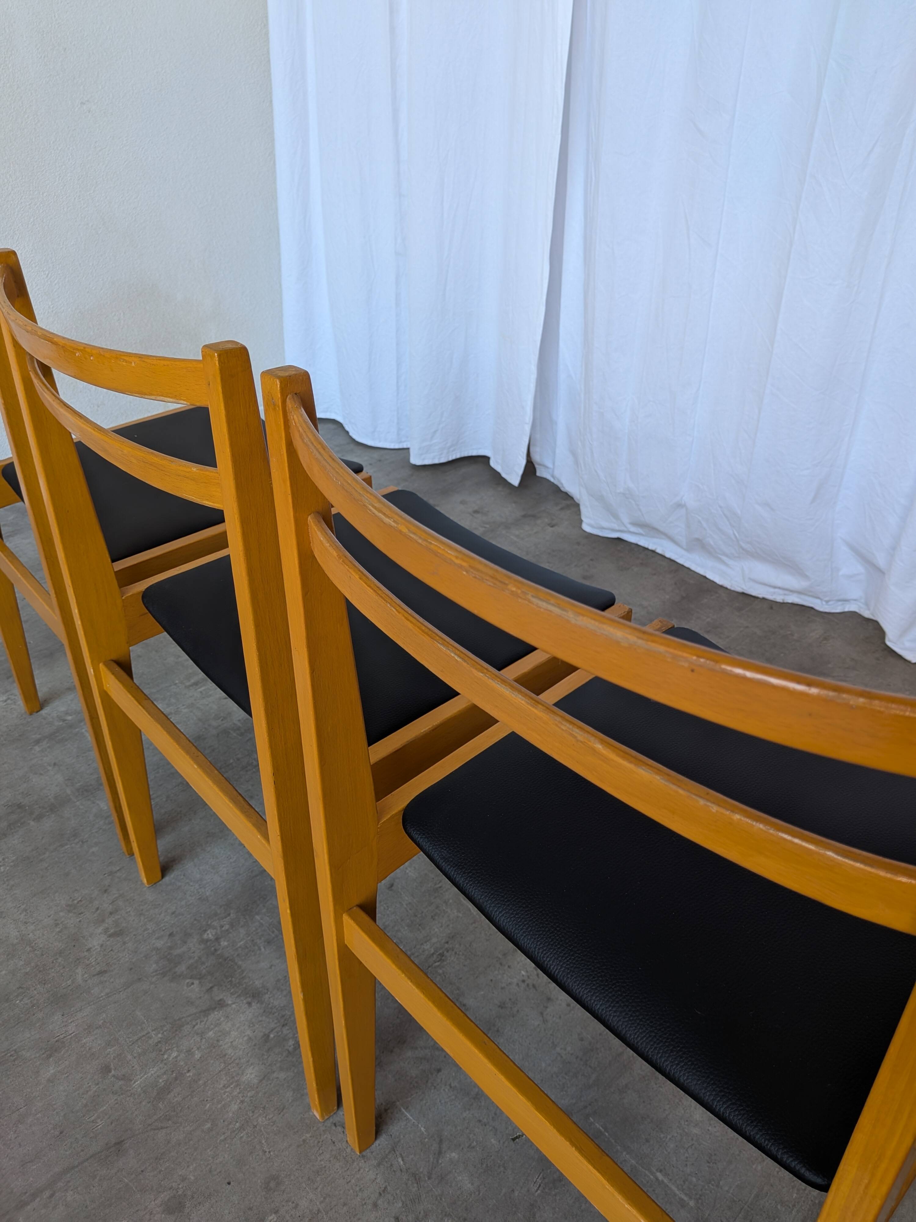 Chaises de salle à manger en bois scandinave vintage - Branko Ursic STOL Kamnik, ensemble o