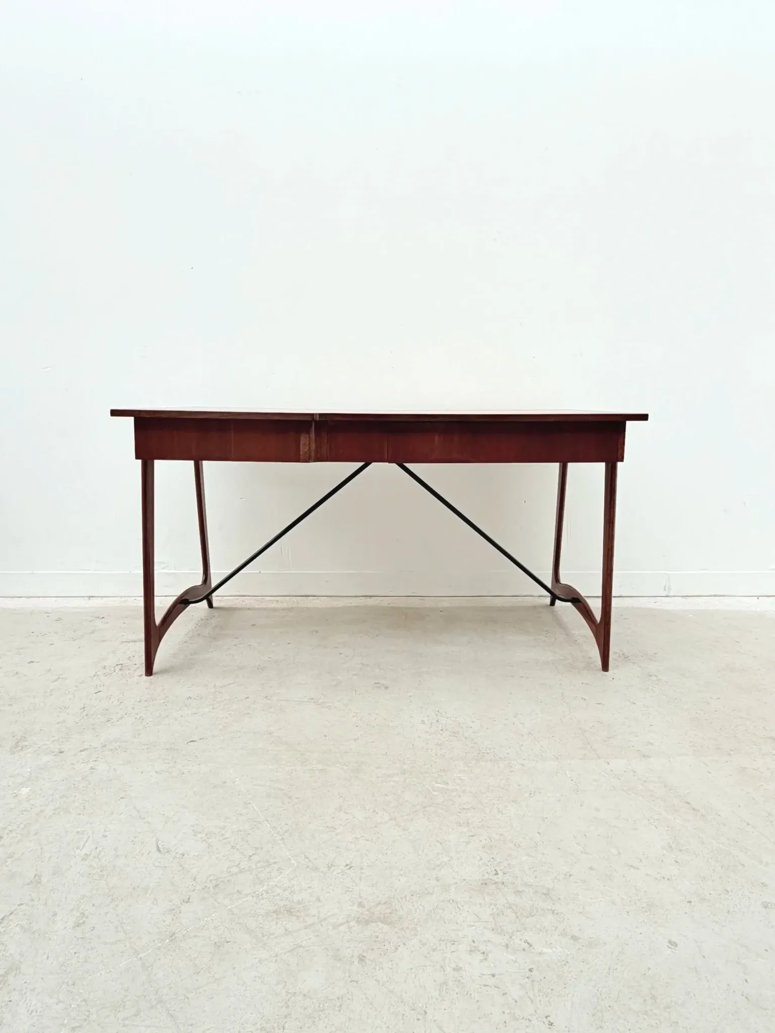 Scandinavian style desk in teak and brass, 1950.