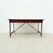 Scandinavian style desk in teak and brass, 1950.