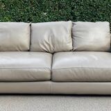 Roche Bobois 3-seater sofa in beige leather