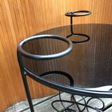 table basse ronde 1950 opaline noire