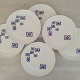 Flat plates in Paris porcelain decor Lima