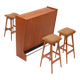 SK661 Cocktail Cabinet and Bar Stools by Johannes Andersen for Skaaning & Son 1960s