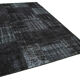 Handwoven oriental overdyed 192 cm x 300 cm black patchwork carpet