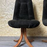 3x 60s 70s chair swivel chair dining chair mid century Danish modern design