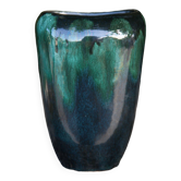 Vase céramique 409/15, vase décoratif, pot à fleurs, vase nuances vert et noir, collection, 60's