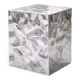 Sculptural Stainless Steel Cube Side Table