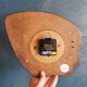 Vintage Formica clock silent asymmetrical wall pendulum "Yellow Lora"