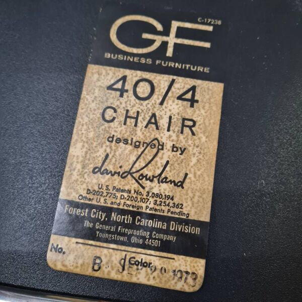 Lot 6 Chaises visiteur métal noir David Rowland