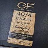 Lot of 6 black metal visitor chairs by David Rowland.