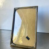 Cadre photo art deco en métal doré 14,5 cm x 9 cm verre convexe
