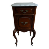 Table de chevet française style Louis XV avec plateau en marbre