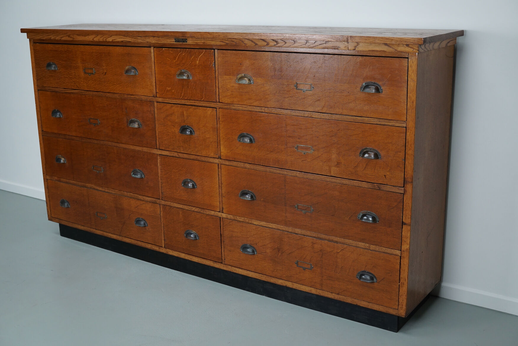 Large dutch oak apothecary cabinet, 1930s