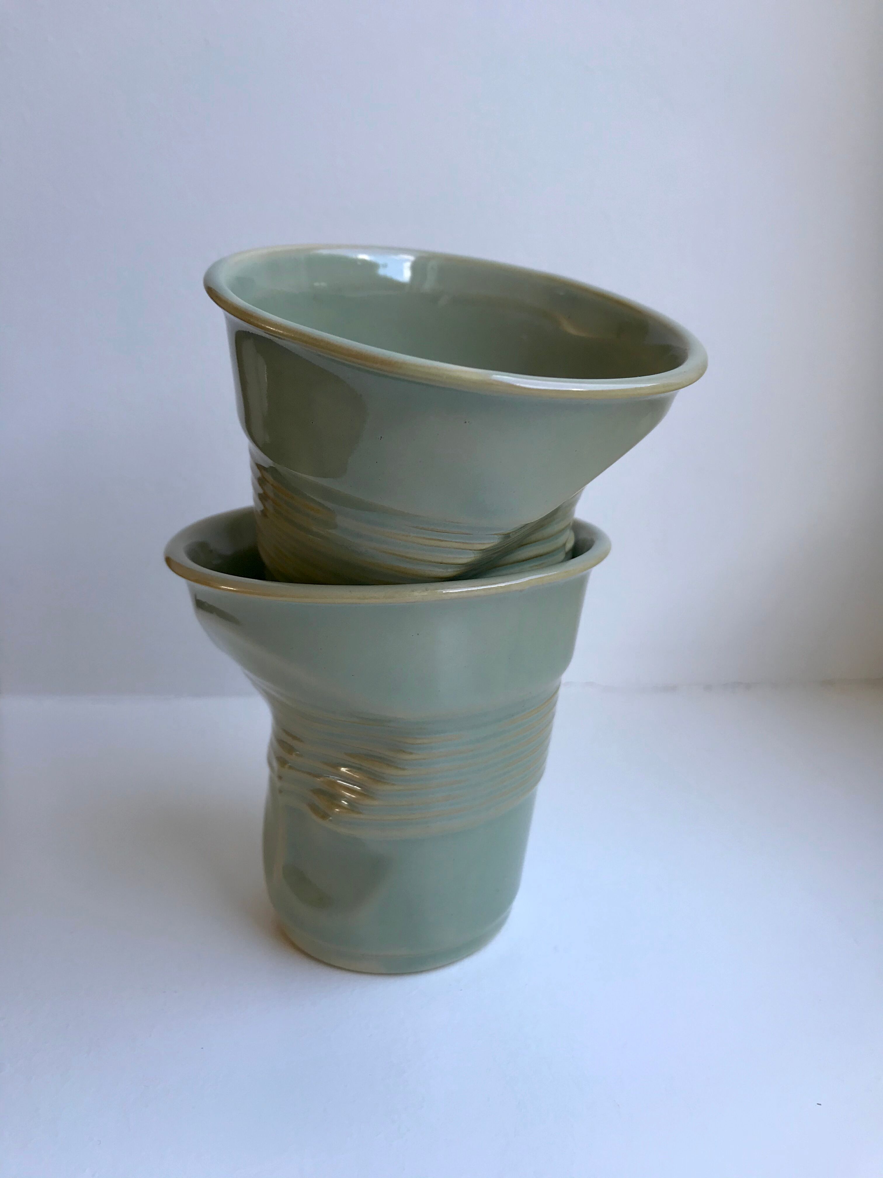 Duo de tasses revol couleur vert sauge