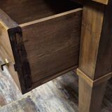 Flat desk from the Directoire period in walnut, 19th century work.