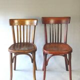 2 wooden bistro chairs 1950, Fischel, Baumann