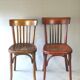 2 chaises bistrot bois 1950, Fischel, Baumann