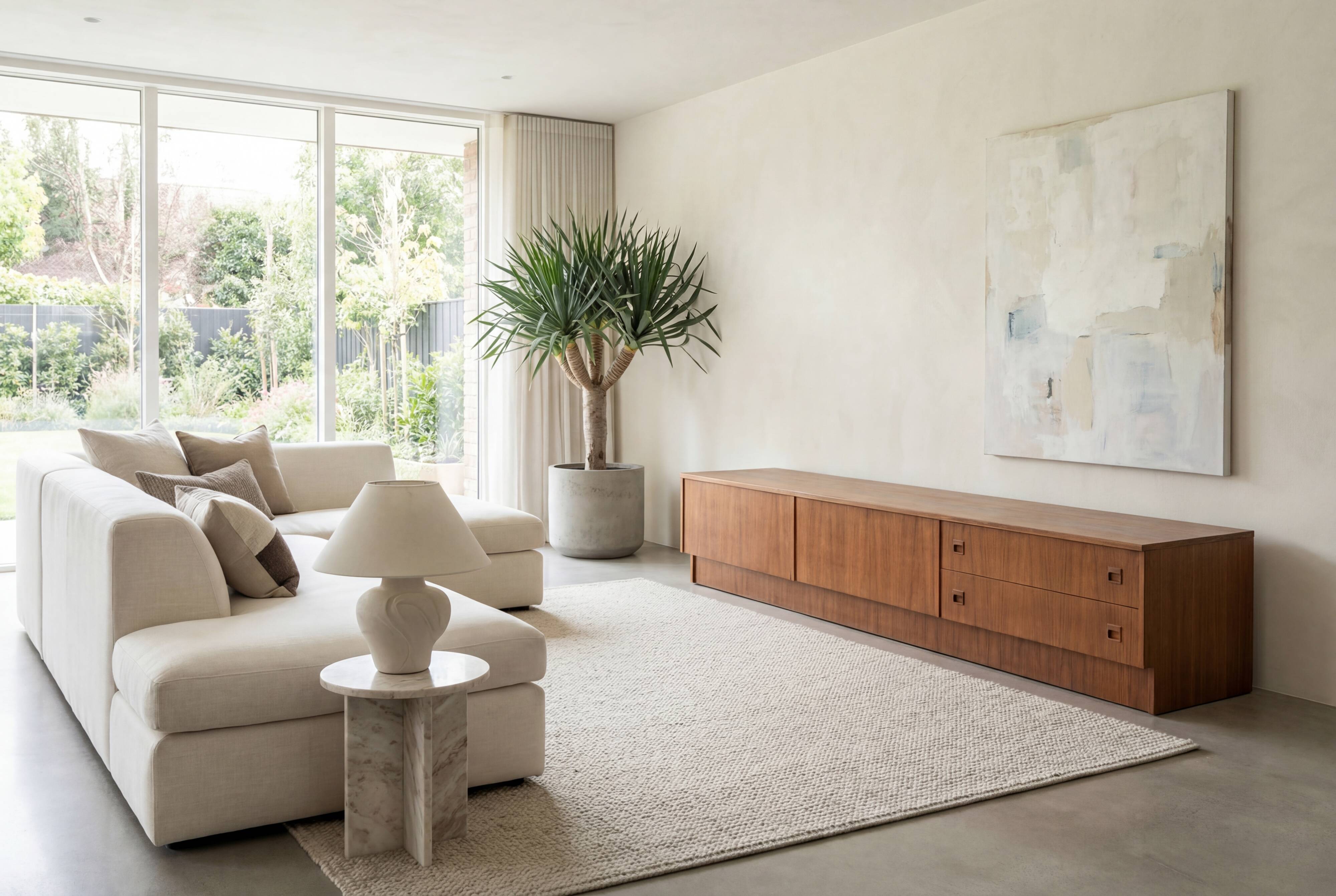 Low enfilade Scandinavian style restored teak
