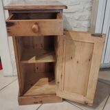 Old bedside table in old pine