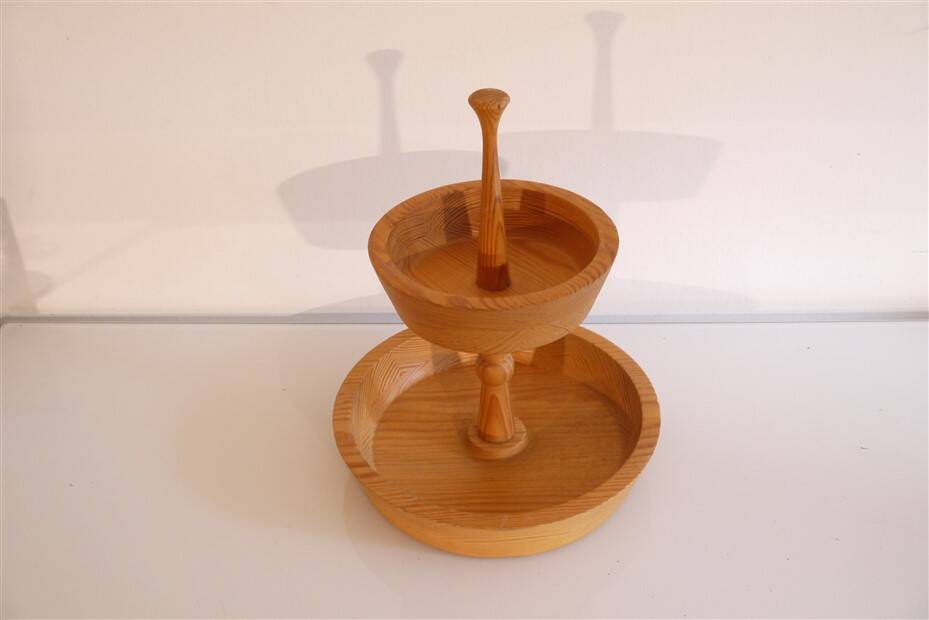 Vintage Scandinavian wooden tray 1970