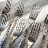 10 Vintage Rocaille Style Metal Forks