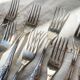 10 Vintage Rocaille Style Metal Forks