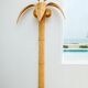 Pair of coconut tree sconces, rattan palm tree