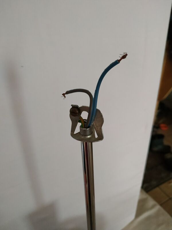 Suspension design space age 3 globes opaline et inox