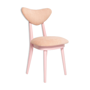 Chaise cœur mid-century, - rose