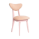 Mid-century heart-shaped chair, light pink chenille fabric, painted pink wood, Europe, 1960s.