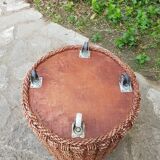 Table basse et tabourets en corde vintage