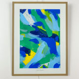 Peinture originale sous-verre «  Vers la plage »