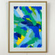 Peinture originale sous-verre «  Vers la plage »