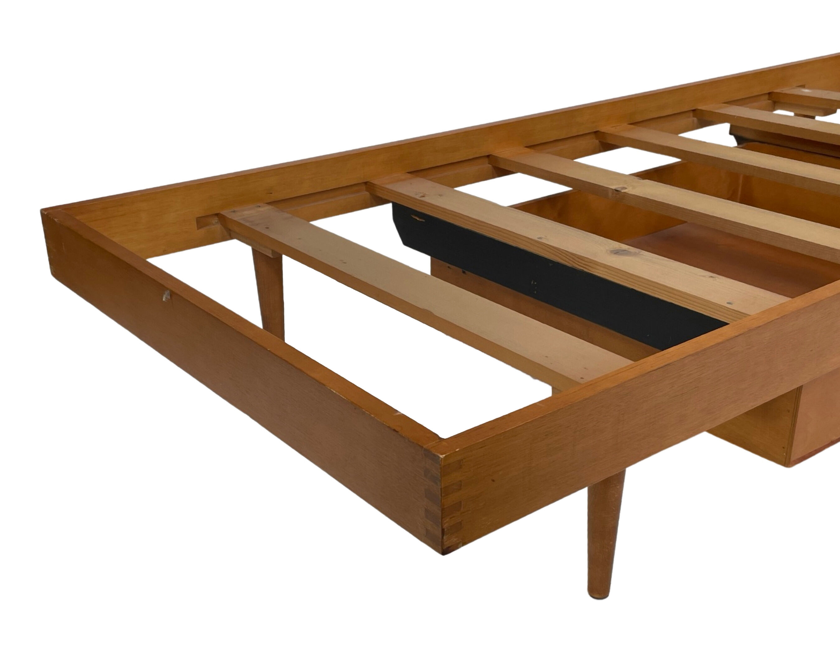 Vintage daybed 1960s minimalist design with drawer in wood