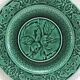 3 dessert plates XIX Sarreguemines Majolica shaded enamel Rubelles