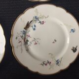 Service - dessert porcelain limoges Haviland H-c decoration flowers birds
