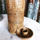 Vase bougeoir en grès