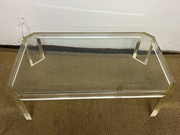 Table basse en Lucite par David Lange, 1970