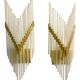 Applique paire verre murano structure dorrure Sciolari, Italie 1970